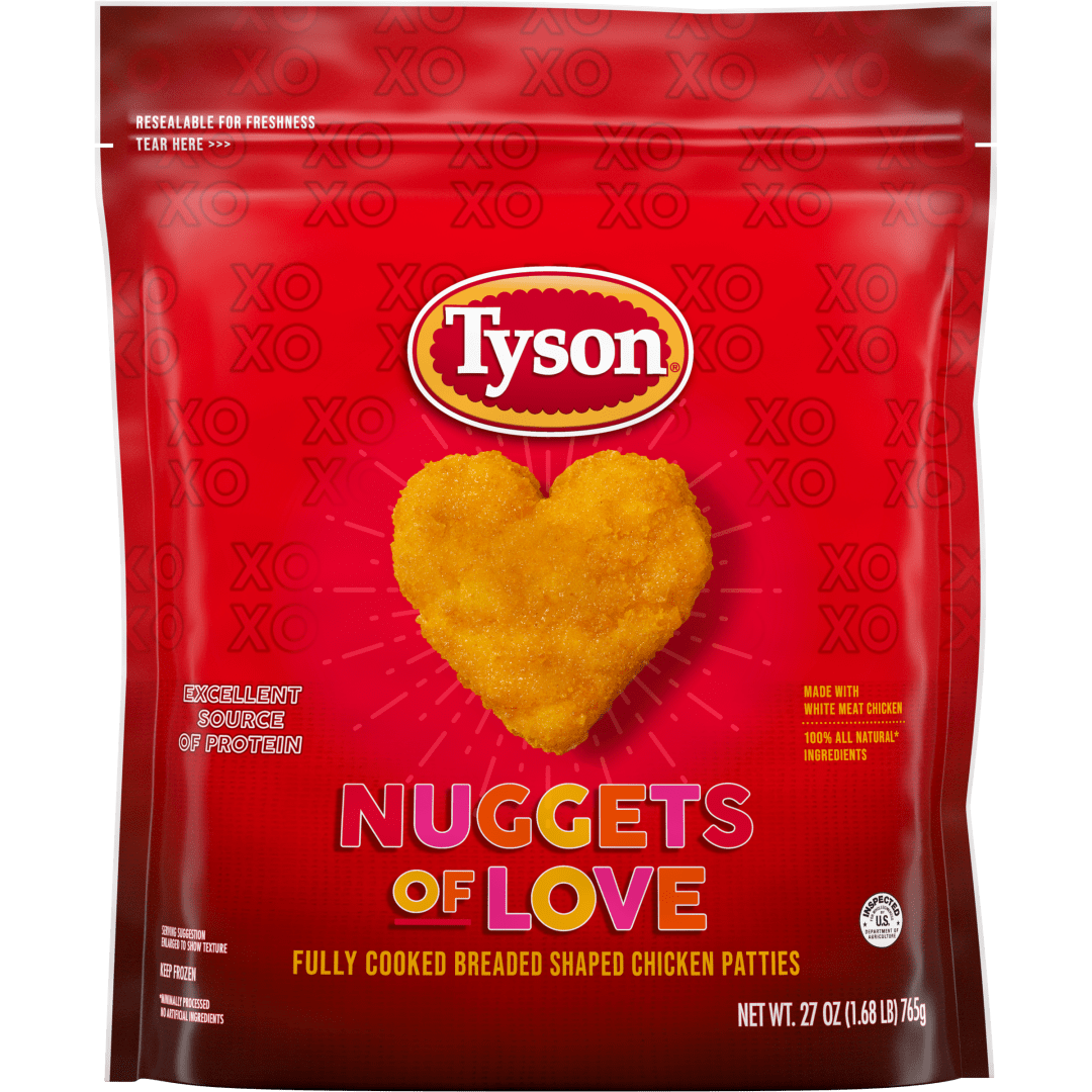 Tyson Frozen Nuggets of Love Heart-Shaped Chicken Nuggets, 27 oz