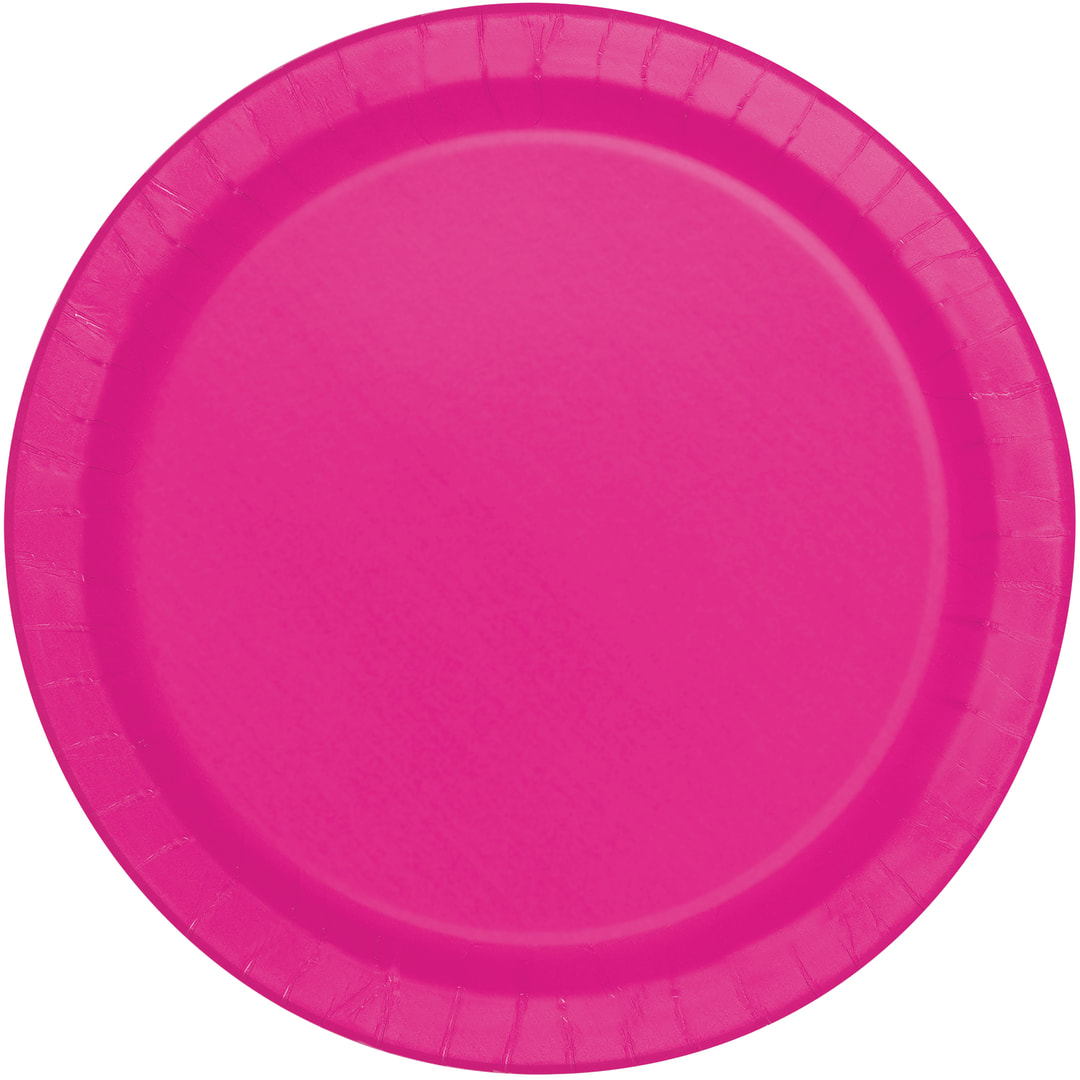 Neon Pink Solid Round 10" Dinner Plates, 50ct