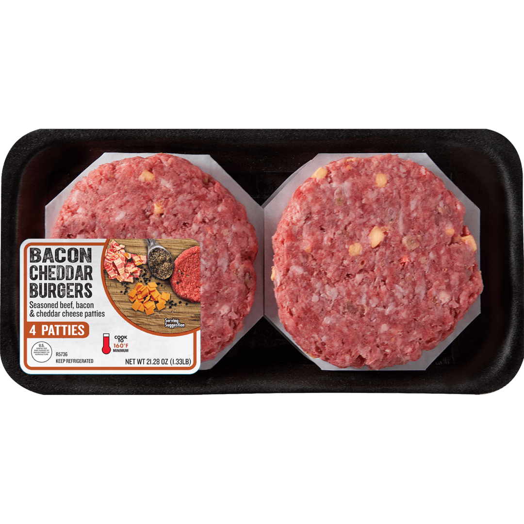 Bacon Cheddar Infused Ground Beef Patty, 1.33 lbs.