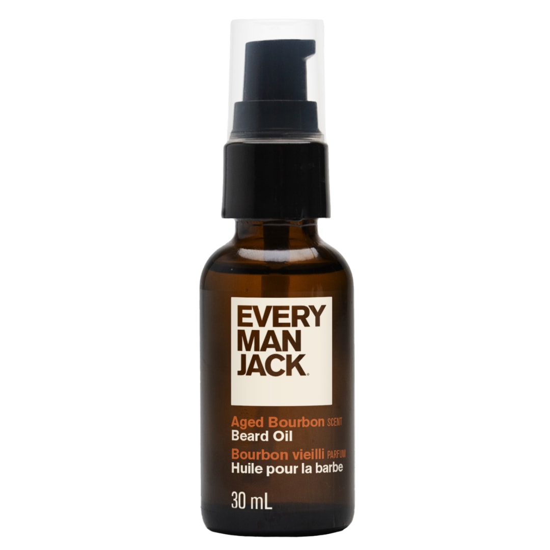 Every Man Jack Mens Beard Oil - Subtle Aged Bourbon Fragrance - Deeply Moisturizes and Softens Your Beard and Adds a Natural Shine - Naturally Derived with Shea Butter- 30 mL