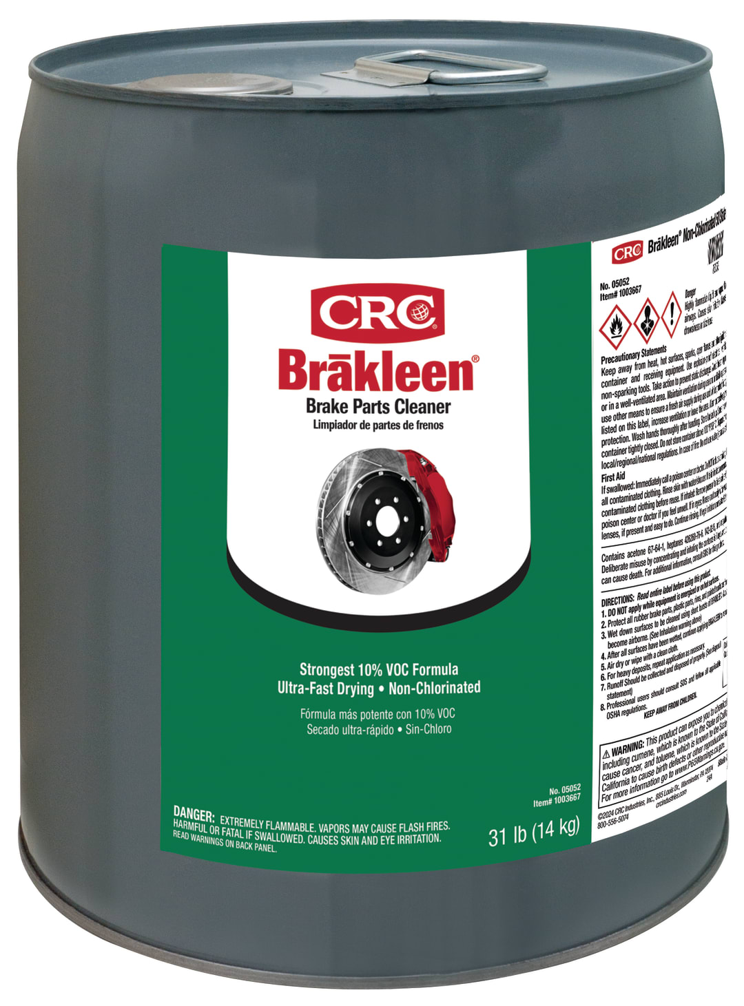 CRC Brakleen Brake Parts Cleaner Non-Chlor 50 State 1X5GL