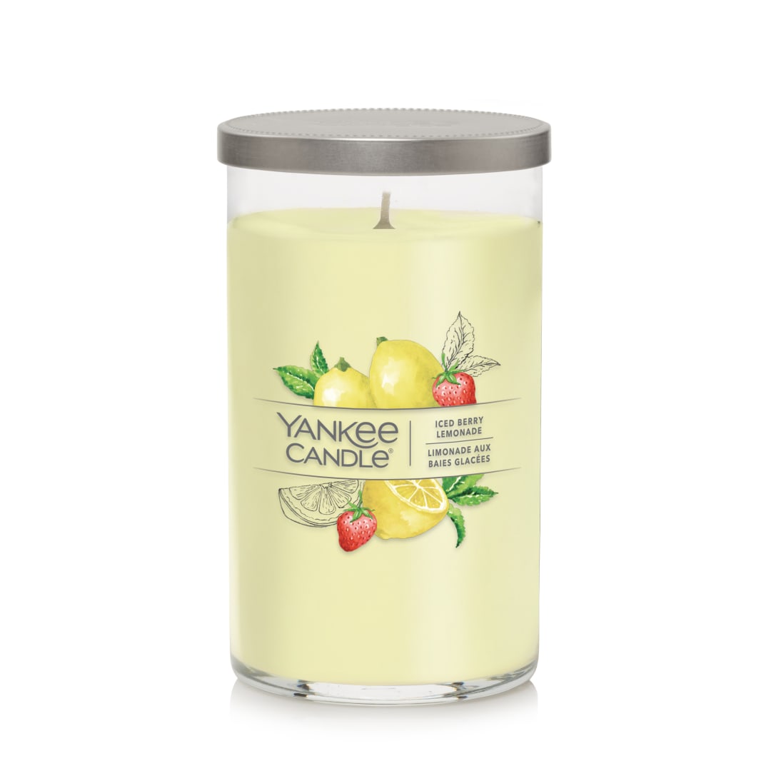 Bougie parfumée Yankee Candle Signature, limonade aux baies glacées, bougie pilier format moyen