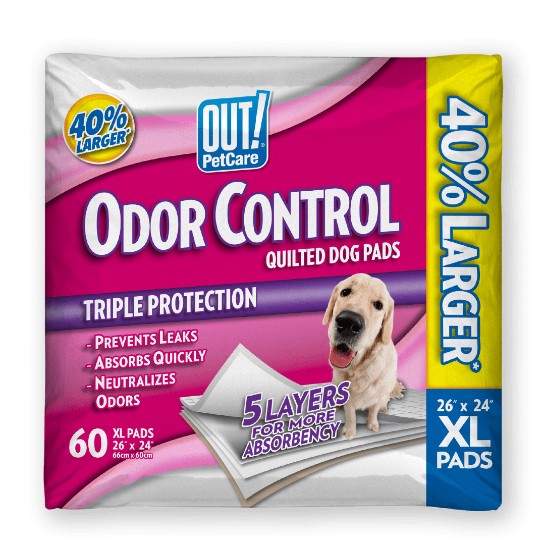 OUT! Odor Control Extra Large Dog Pads, 60 Pads, 26 x 24 Inches