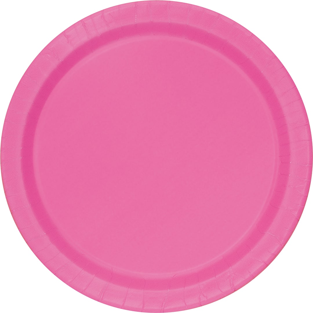 Hot Pink Solid Round 10" Dinner Plates, 50ct
