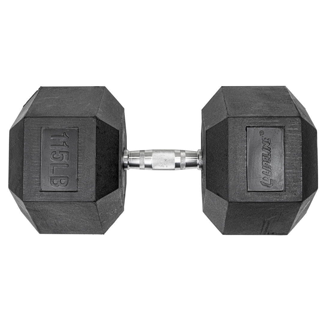 Lifeline Hex Rubber Dumbbell -
