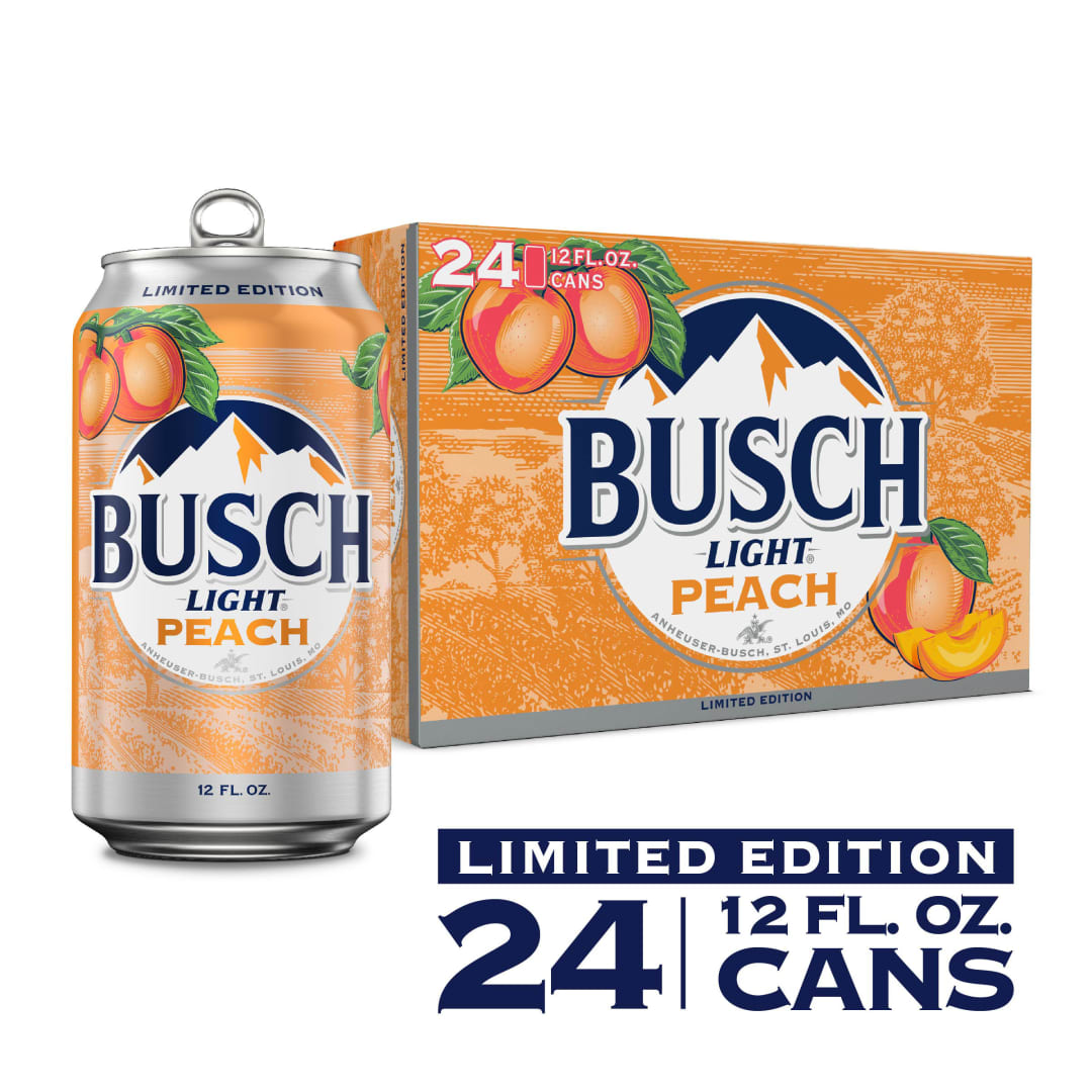 Busch Light Peach Beer 24 - 12 fl oz Cans