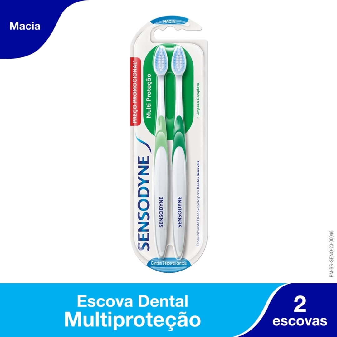 Sensodyne Escova de Dente Multiproteção para Dentes Sensíveis  - Kit com 2 Escovas Dentais