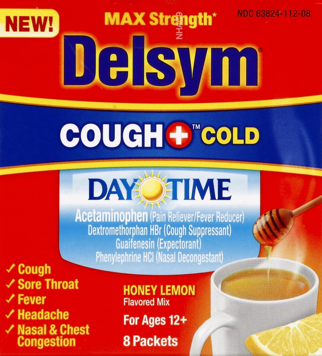 DELSYM® Hot Drink - Cough plus Cold 6/8 sachets.