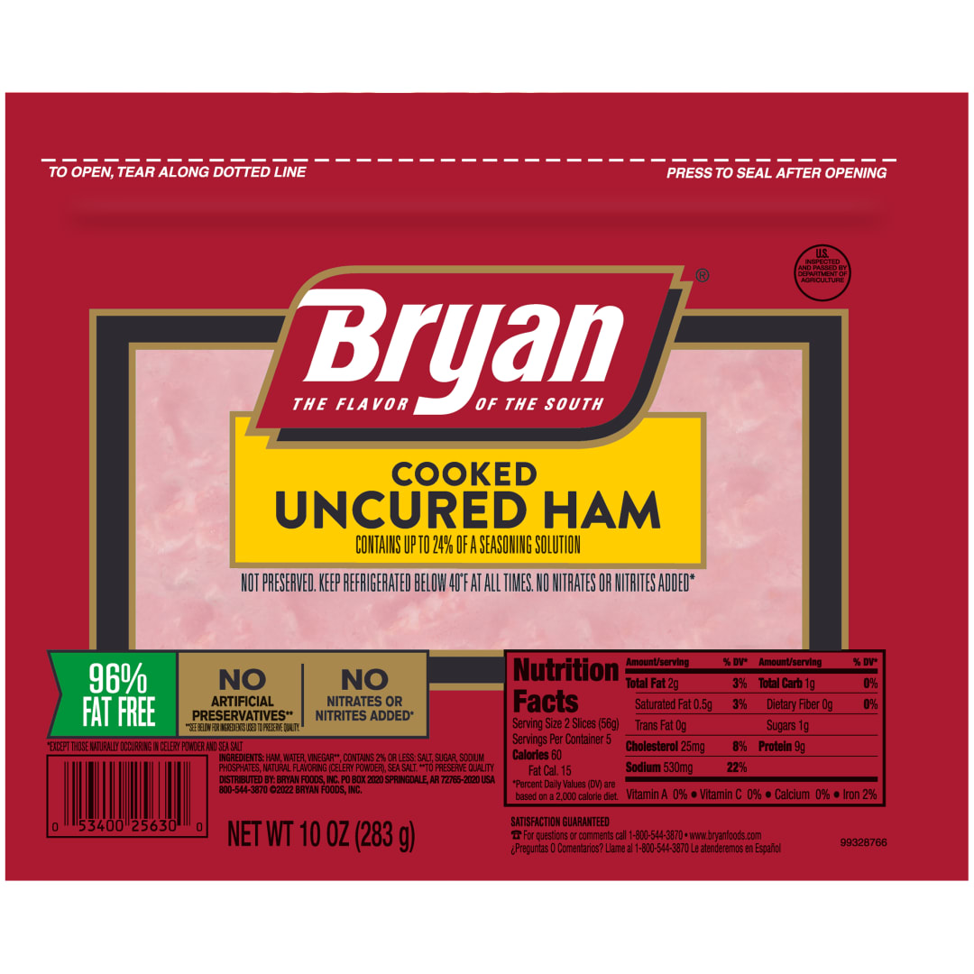 Bryan® Cooked Ham Deli Lunch Meat, Water Added, 10 oz