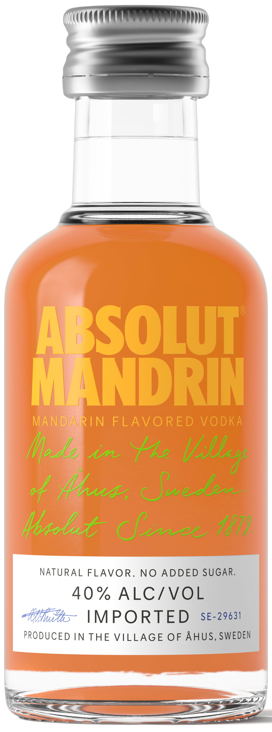 Absolut Mandrin Flavored Orange Vodka, 50 ml Bottle, 80 Proof