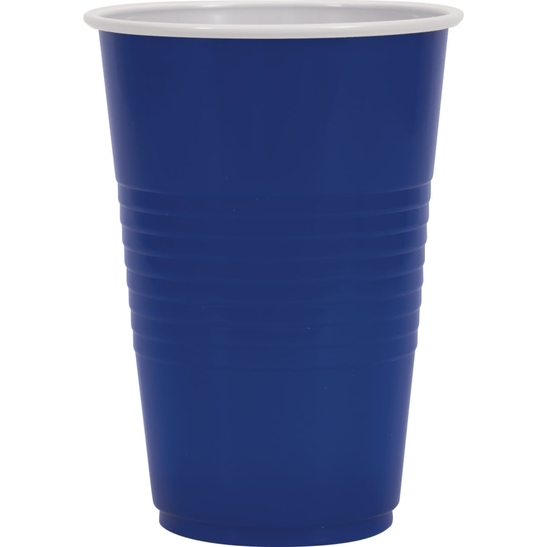 True Navy Solid 16oz Plastic Party Cups, 50ct