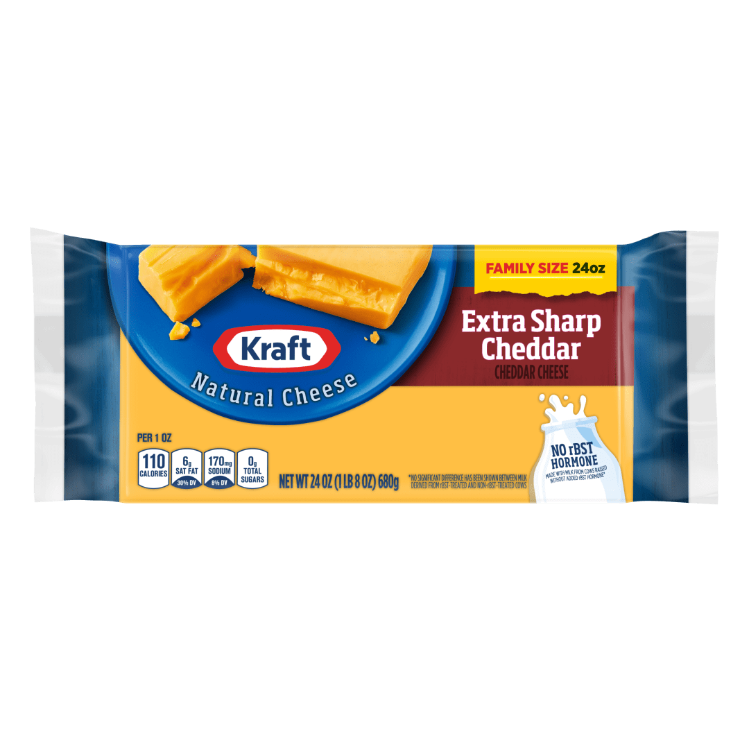 Kraft Extra Sharp Cheddar Cheese Family Size, 24 oz Block