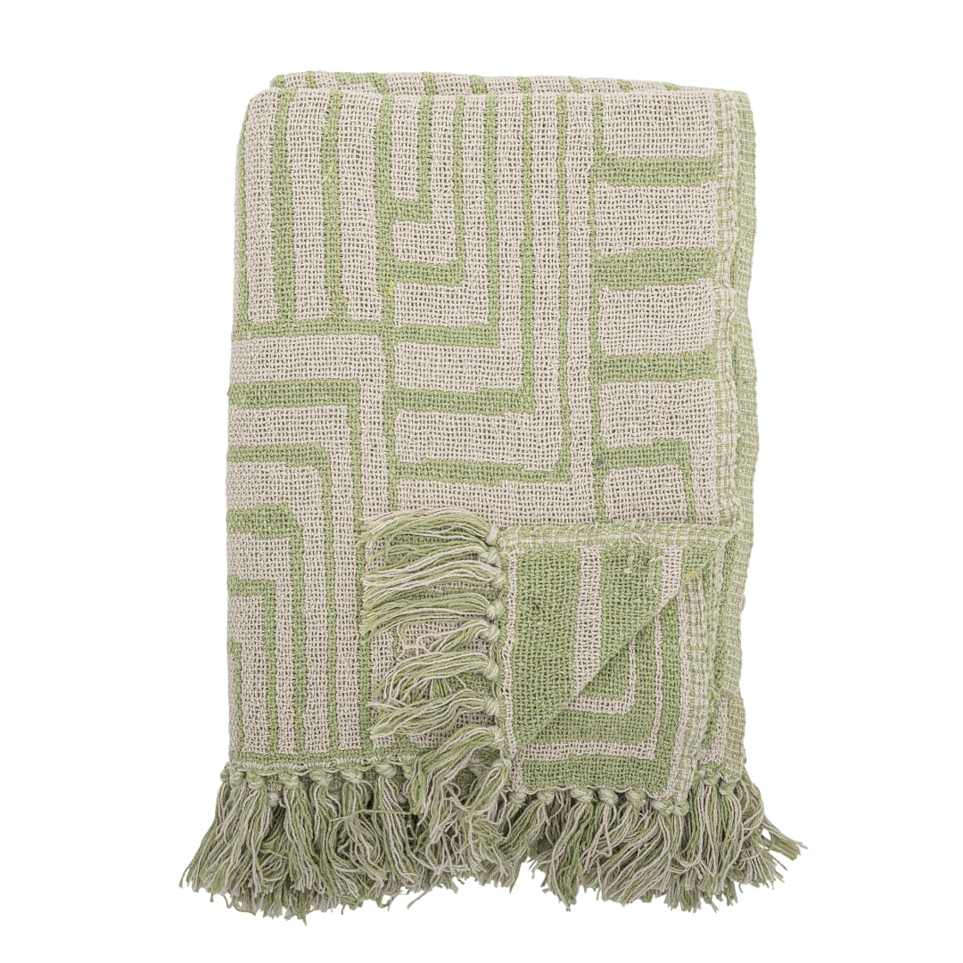 82063244 - Velva Throw, Green, Recycled Cotton STOCK: 300