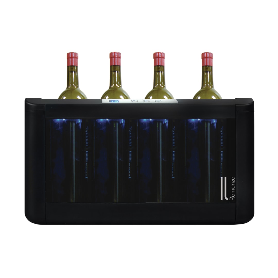 IL-OW004 - Il Romanzo 4-Bottle Open Wine Cooler, Black