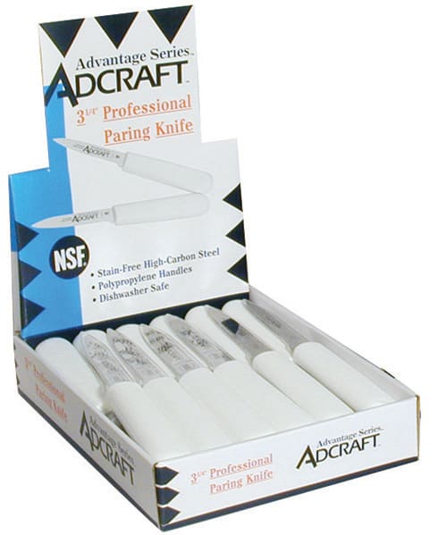 CUT-3.25/CDWH - KNIFE PARING WHTE HDLE 24 PACK
