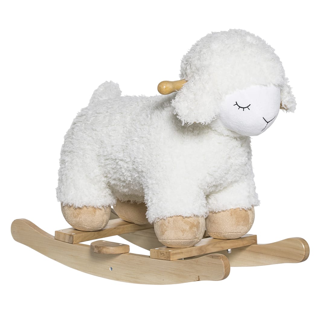 56605629 - Laasrith Rocking Toy, Sheep, White, Polyester STOCK: 300