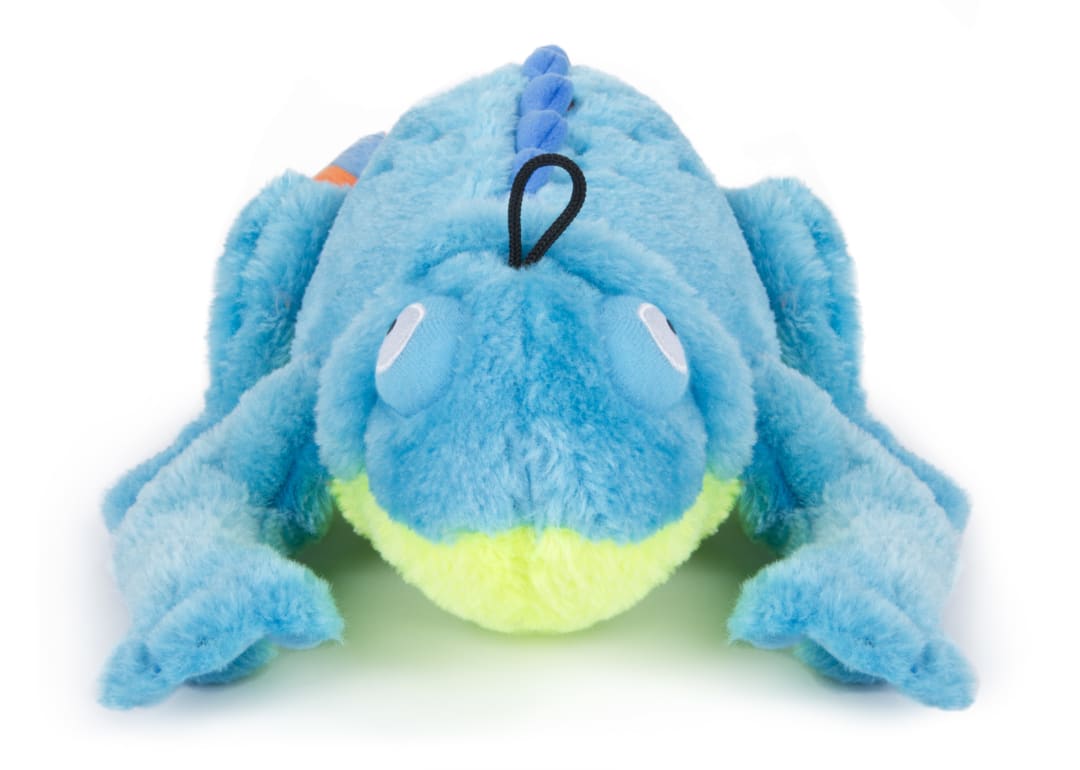 goDog Amphibianz Chameleon Durable Plush Dog Toy with Chew Guard Technology and Squeaker