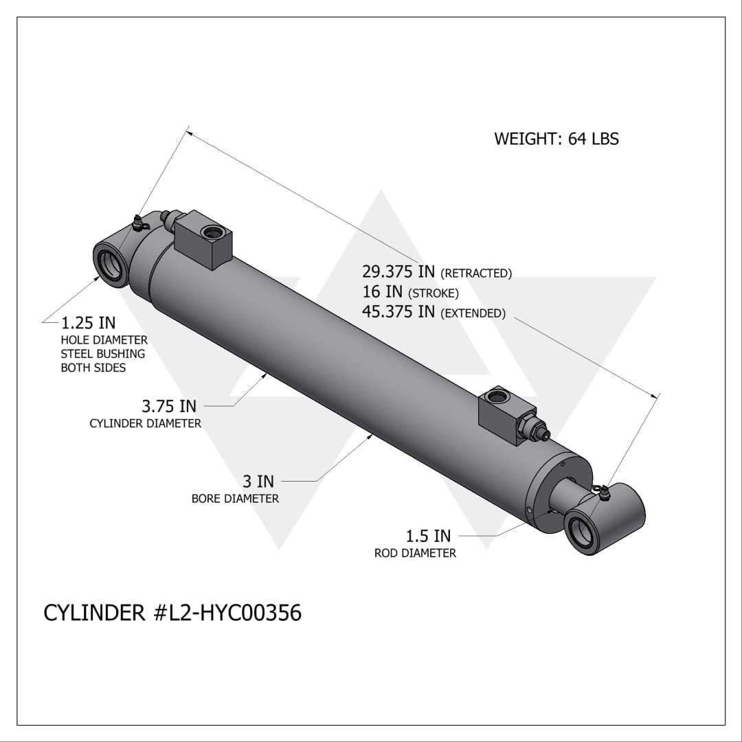Wastebuilt® Replacement for Labrie Lift Cylinder (3" X 1.5" X 16")