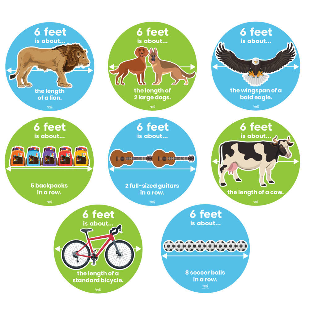 Social Distancing Floor Decals, Fun-Facts Circles