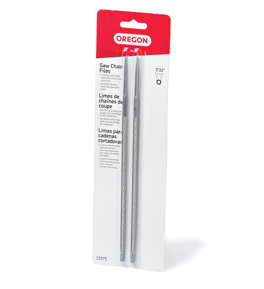 Oregon® 7/32 in. Round Saw Chain Files (2-Pack), for 3/8 in. and 0.404 in. pitch saw chain 23575