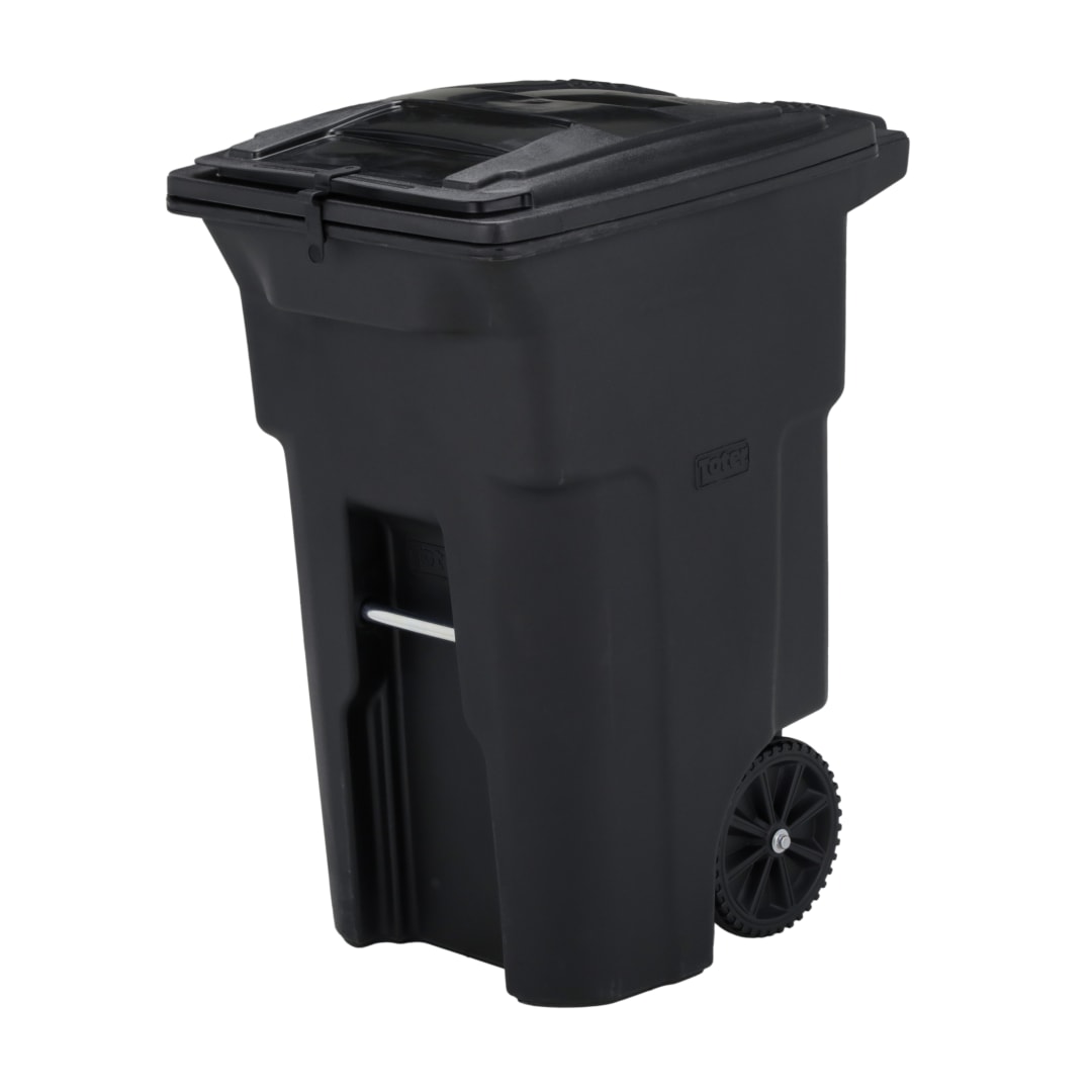 64 Gal 2 Wheel Cart w/lid BLACK and NG Duralatch