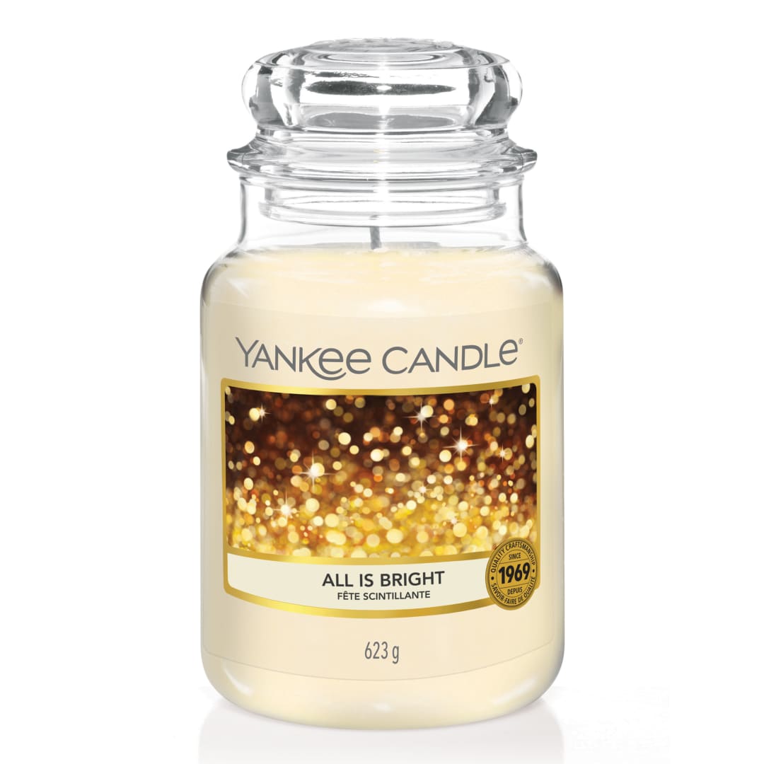Yankee Candle Vela aromática en tarro grande de All Is Bright | Velas de larga duración: hasta 150 h | Regalos perfectos para mujeres