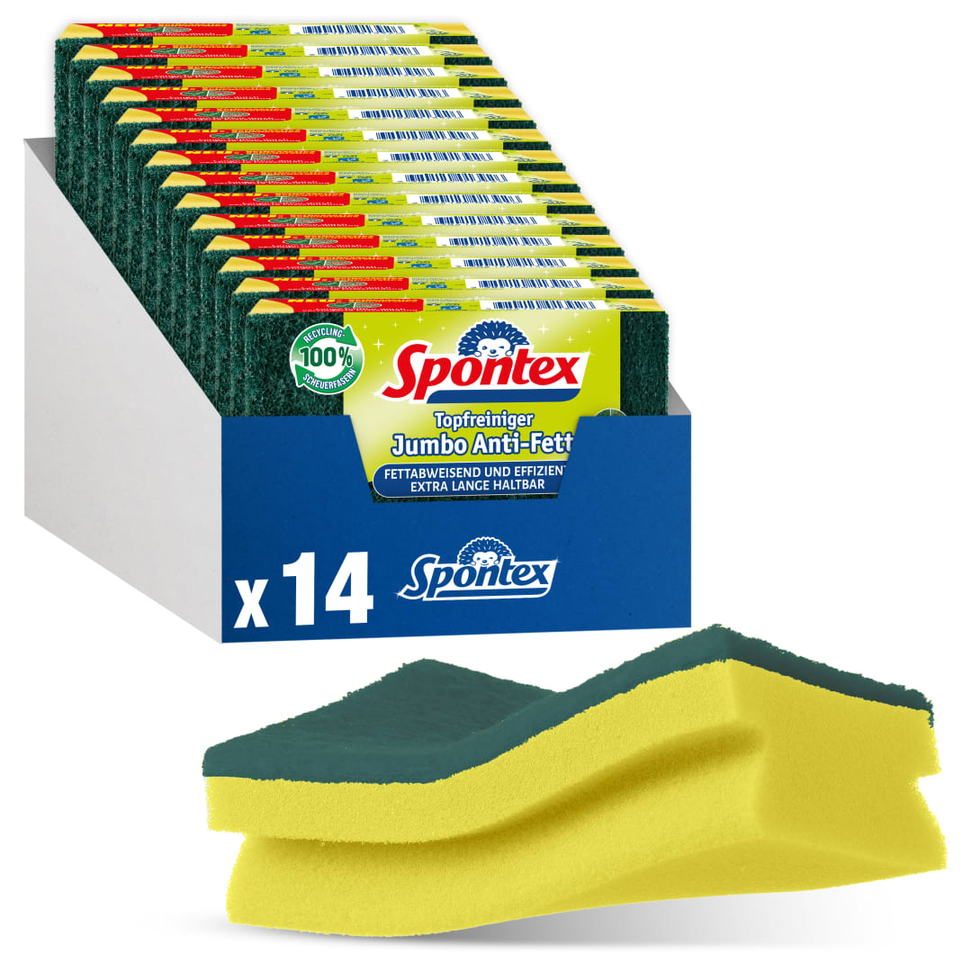 SPONTEX Jumbo Topfreiniger Anti Fett 14x1pk case pack NEW