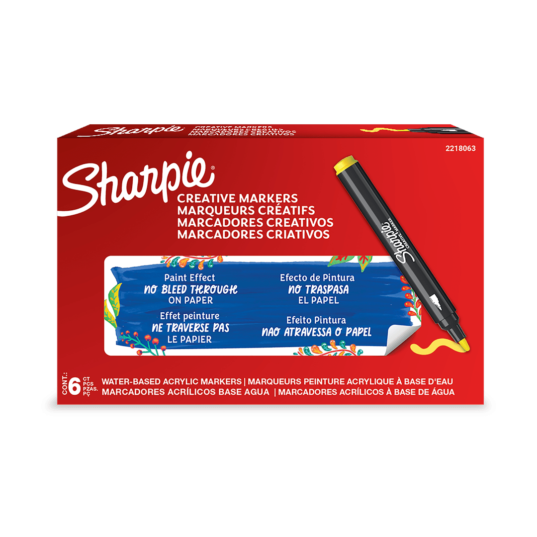 Sharpie Creative Marker, Water-Based Acrylic Marker, Bullet Tip, Yellow, 1 Count