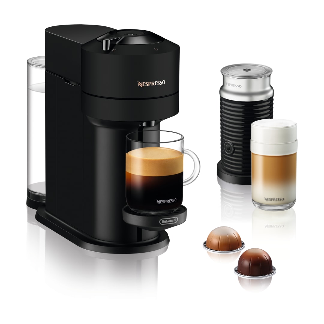 Nespresso Vertuo Next Coffee and Espresso Maker with Aeroccino3 Milk Frother by De'Longhi, Matte Black
