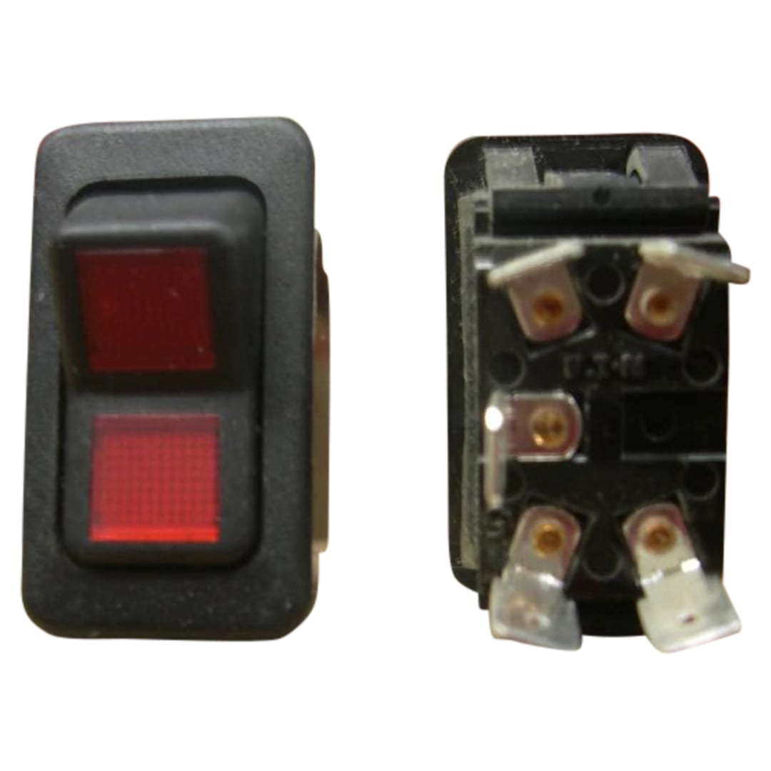 Wastebuilt® Replacement for McNeilus Switch, Rocker, On/Off, With 2 Red Lens
