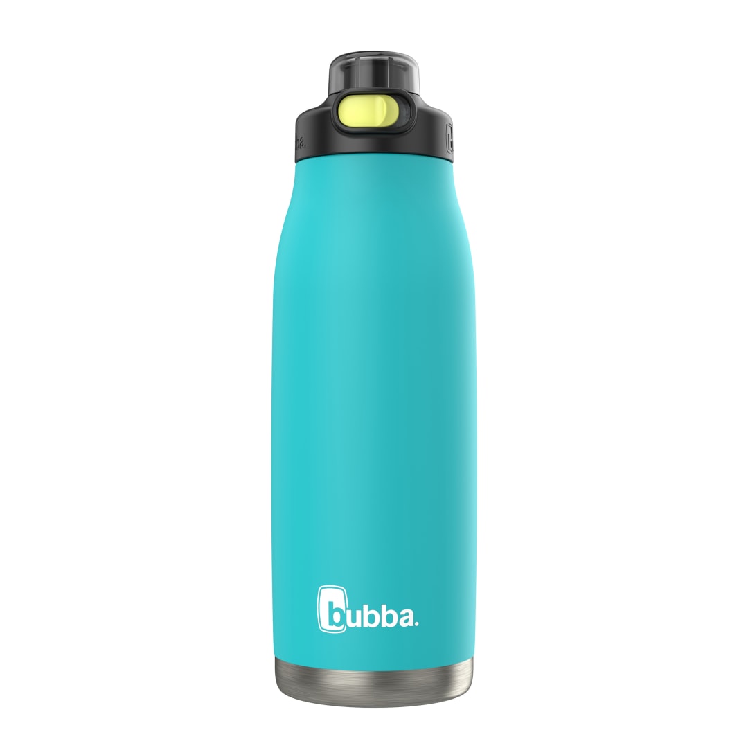 bubba® Botella de Agua Radiant, de Acero Inoxidable, con Boquilla de Goma, 32 oz, Azul Verde Vibrante