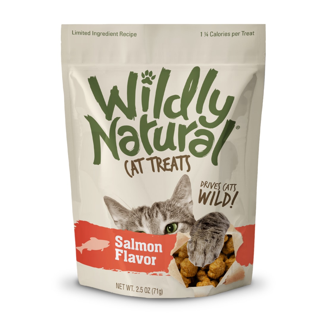 Wildly Natural Cat Treats | Healthy All-Natural Salmon Flavor | No Wheat, Corn, or Soy | 2.5 Ounces