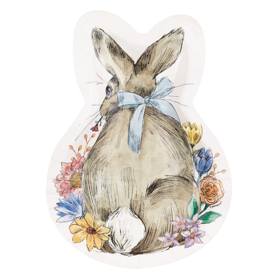 Bunny Friends Bunny-Shaped 8.25" Plates, 8ct