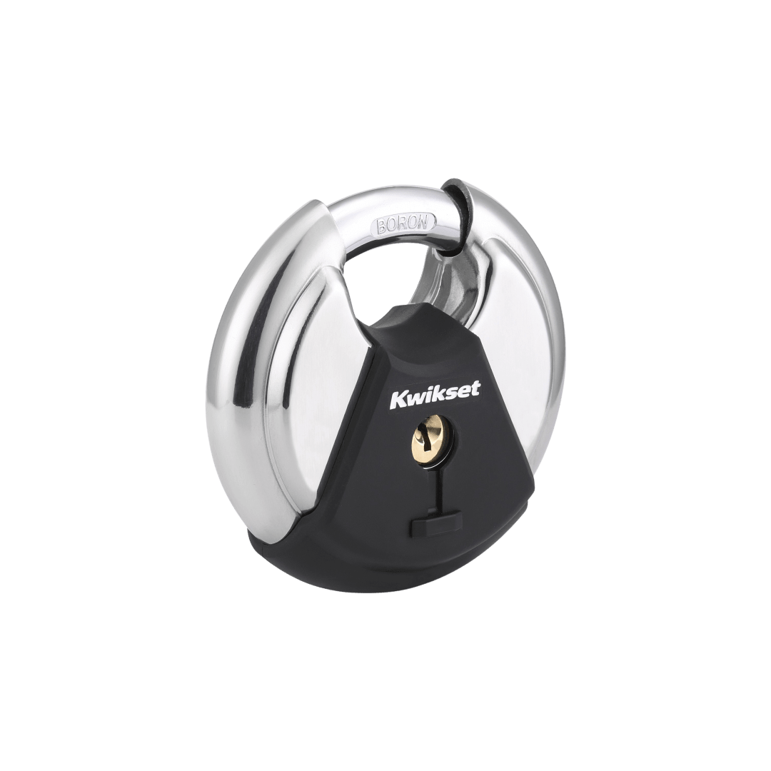 Kwikset Discus Padlock with Boron Carbide Shackle, 3-1/8 in Body, 1 Pack
