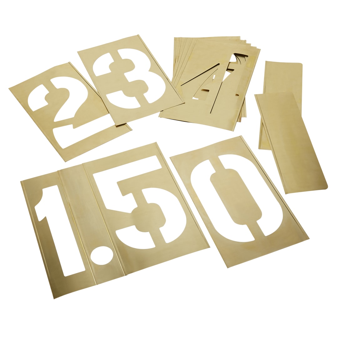 Stencil Set-Numbers 12" Brass 13 Pieces