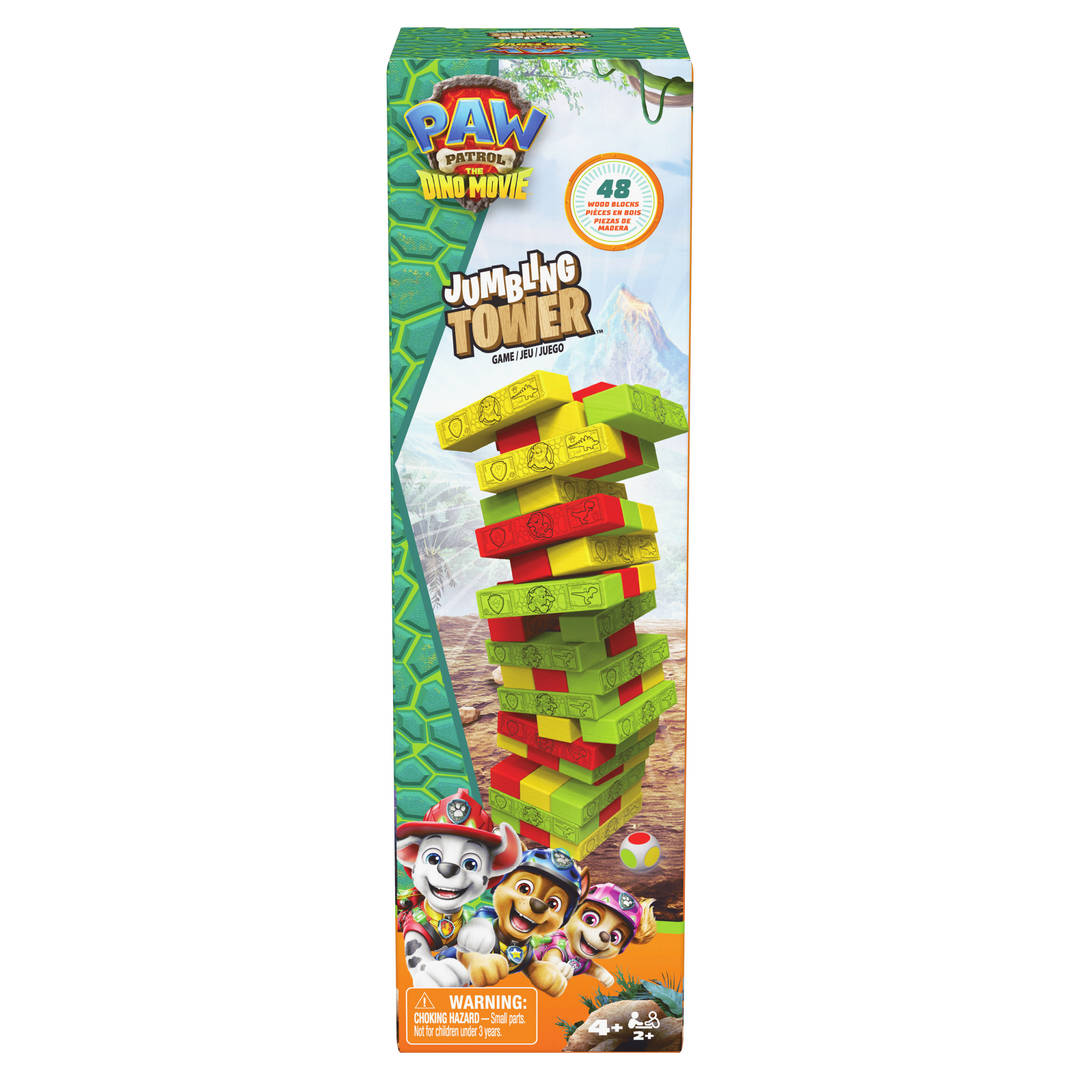 Spin Master Games PAW Patrol: The Dino Movie Jumbling Tower Stacking Game
