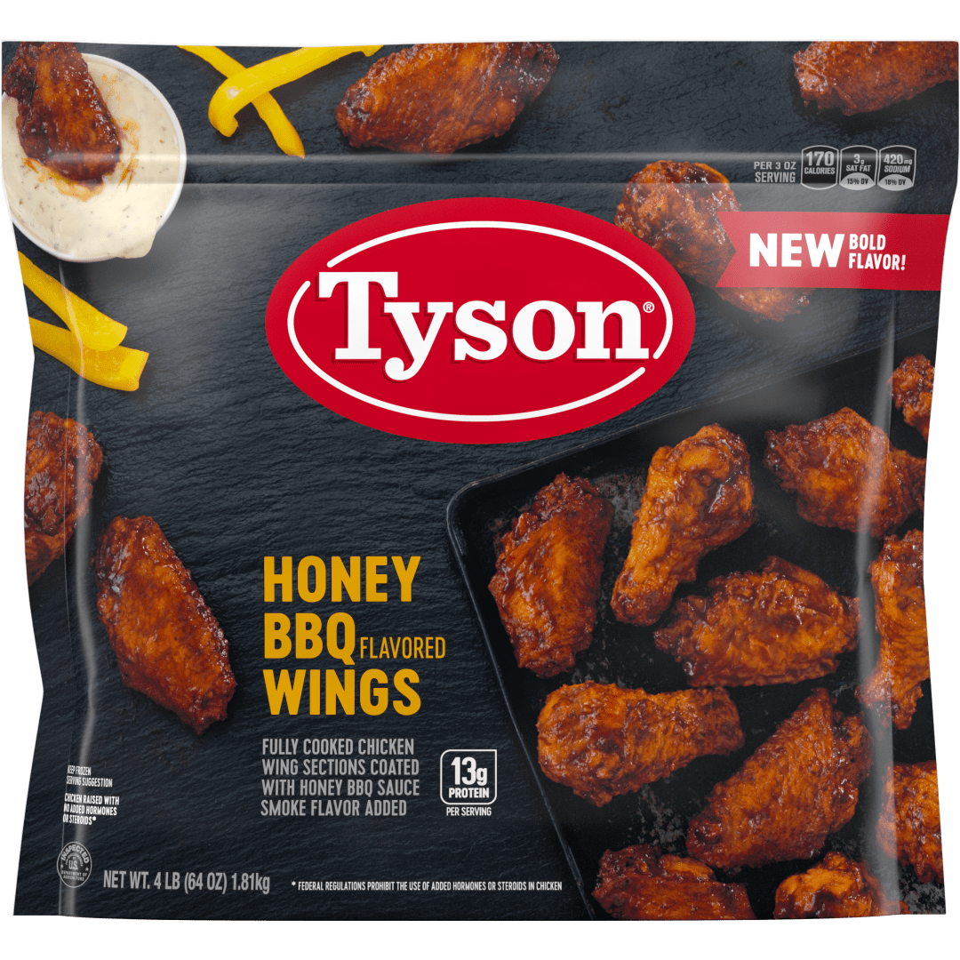 Tyson Frozen Honey BBQ Flavored Wings, 4 lb