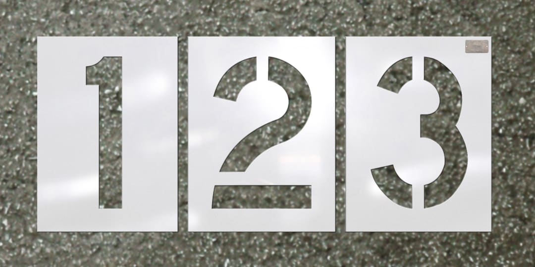 Stencil Set-Number 8"x5-1/4" LDPE Highway 12 Pieces