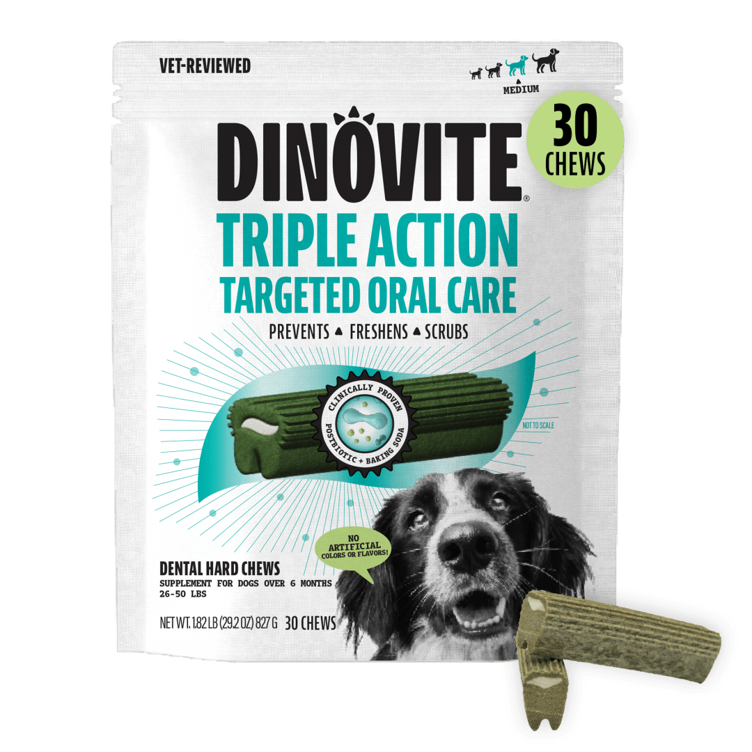 Dinovite Triple Action Targeted Oral Care for Medium Dogs 30 Chews