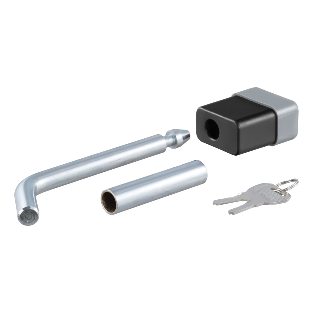 CURT 1/2" Hitch Lock with 5/8" Adapter (1-1/4" or 2" Receiver, Deadbolt, Chrome) #23024