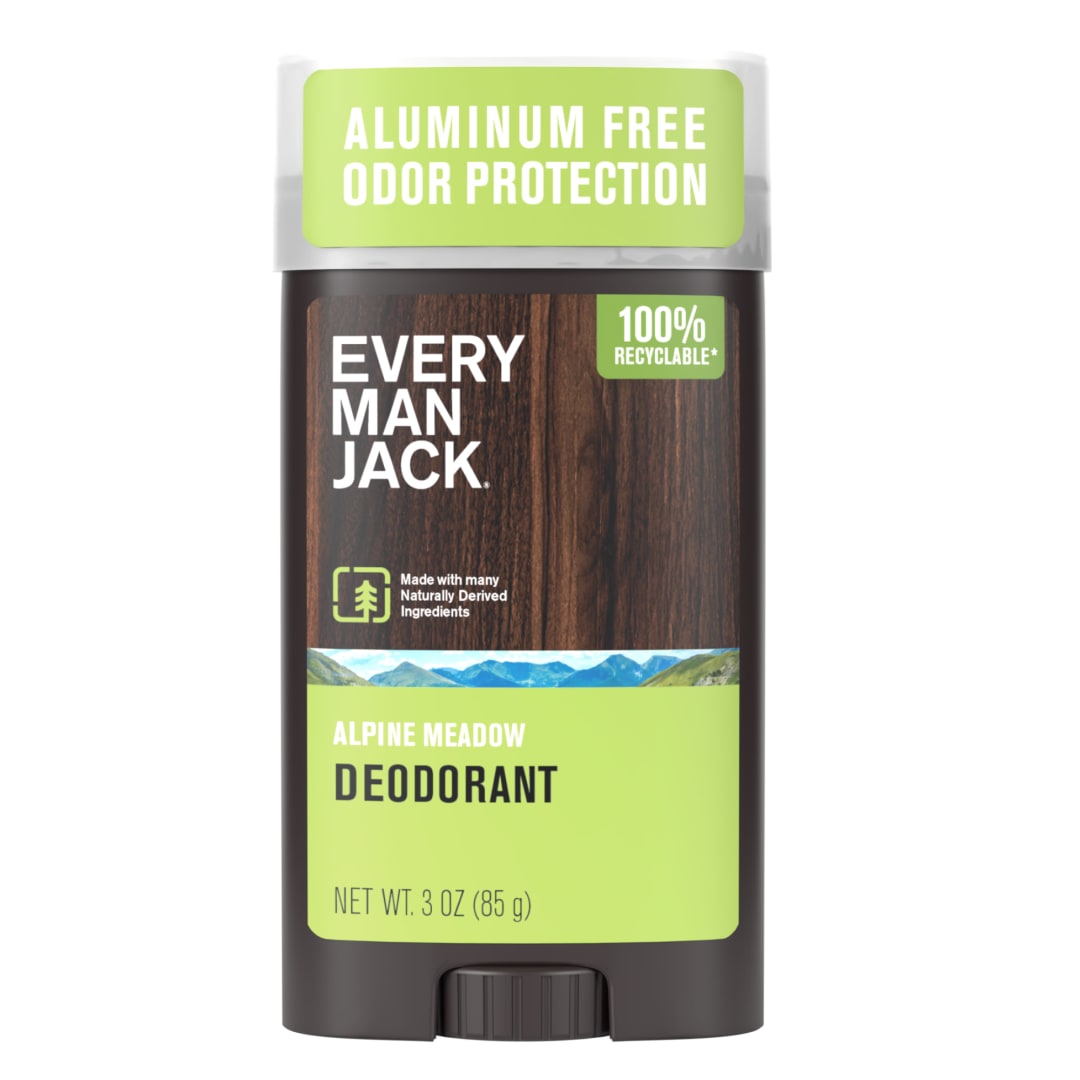 Every Man Jack Alpine Meadow Men’s Deodorant - Stay Fresh with Aluminum Free Deodorant For all Skin Types - Odor Crushing, Long Lasting, with Naturally Derived Ingredients - 3 oz