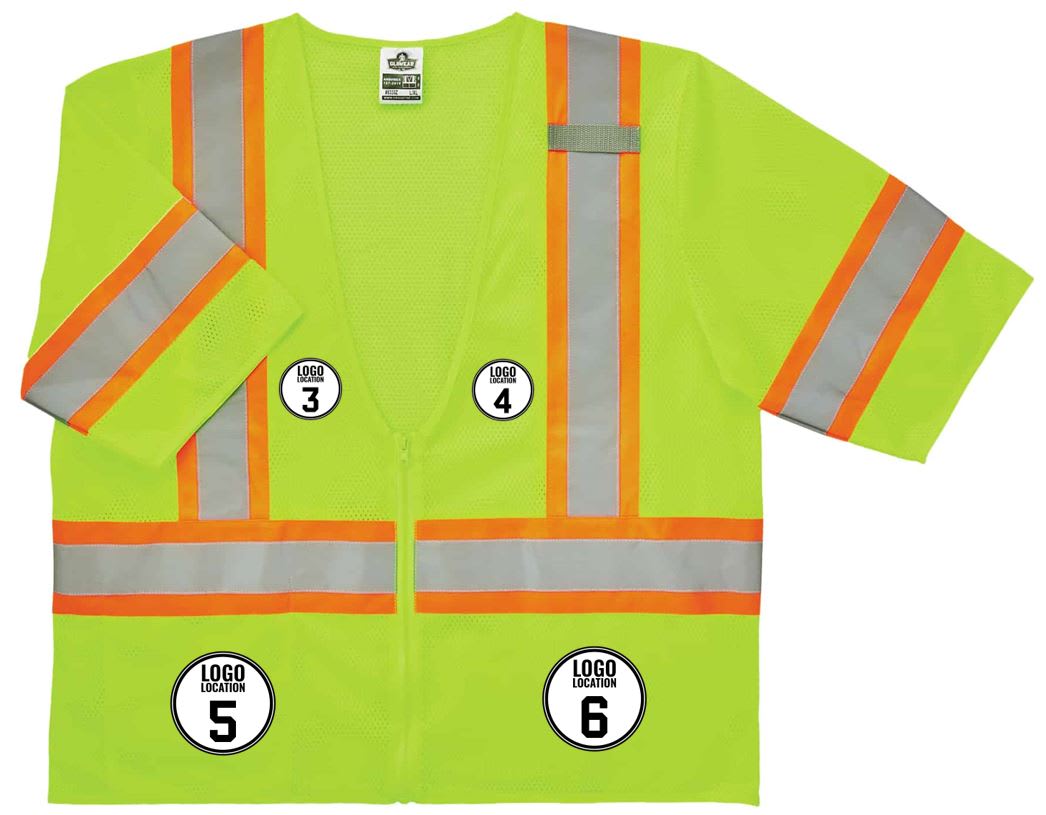 GloWear 8330Z Two-Tone Hi-Vis Safety Vest - Type R, Class 3, Zipper