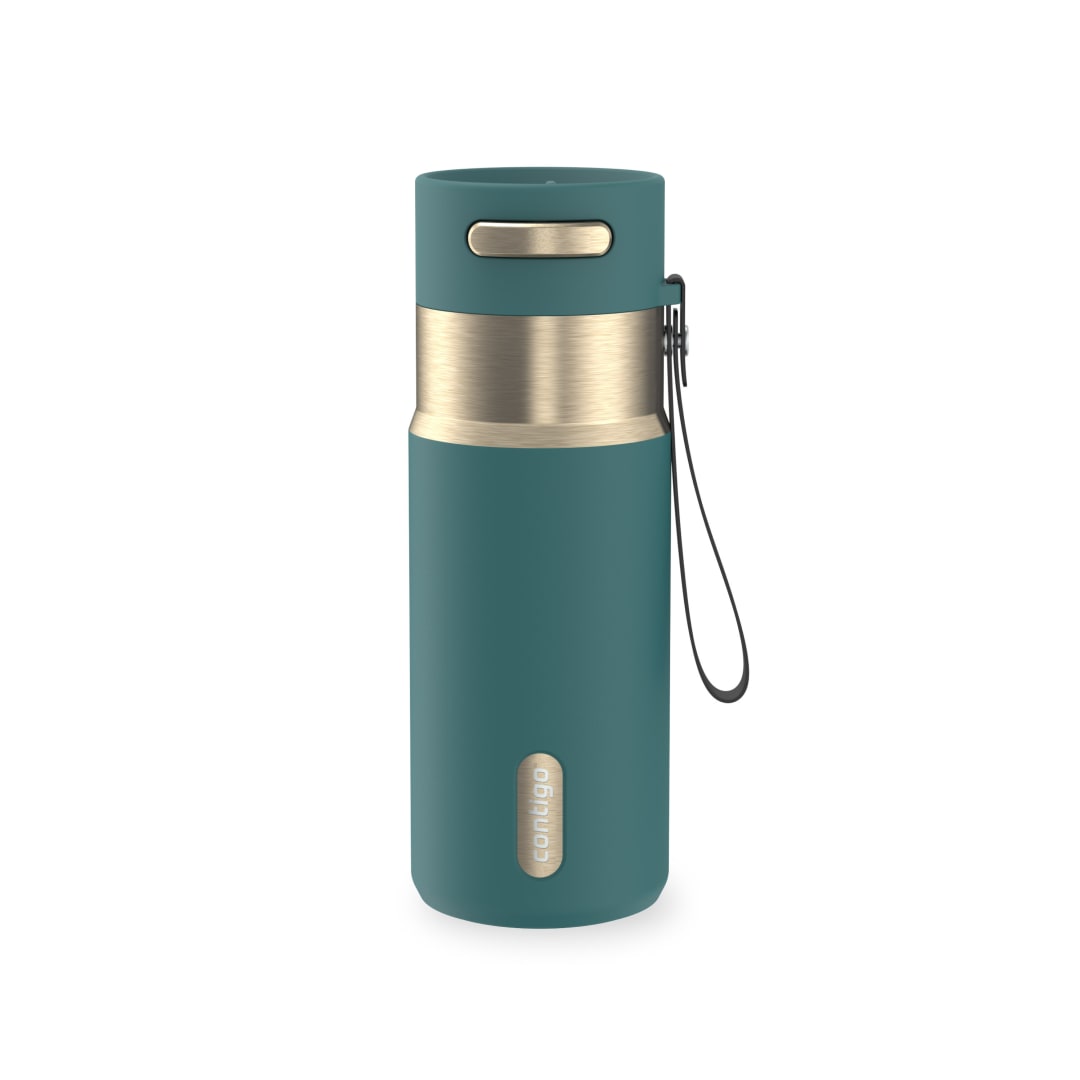 Contigo AutoSeal Insulated Stainless Steel Water Bottle with Carrying Strap, 16 oz (473 ml)