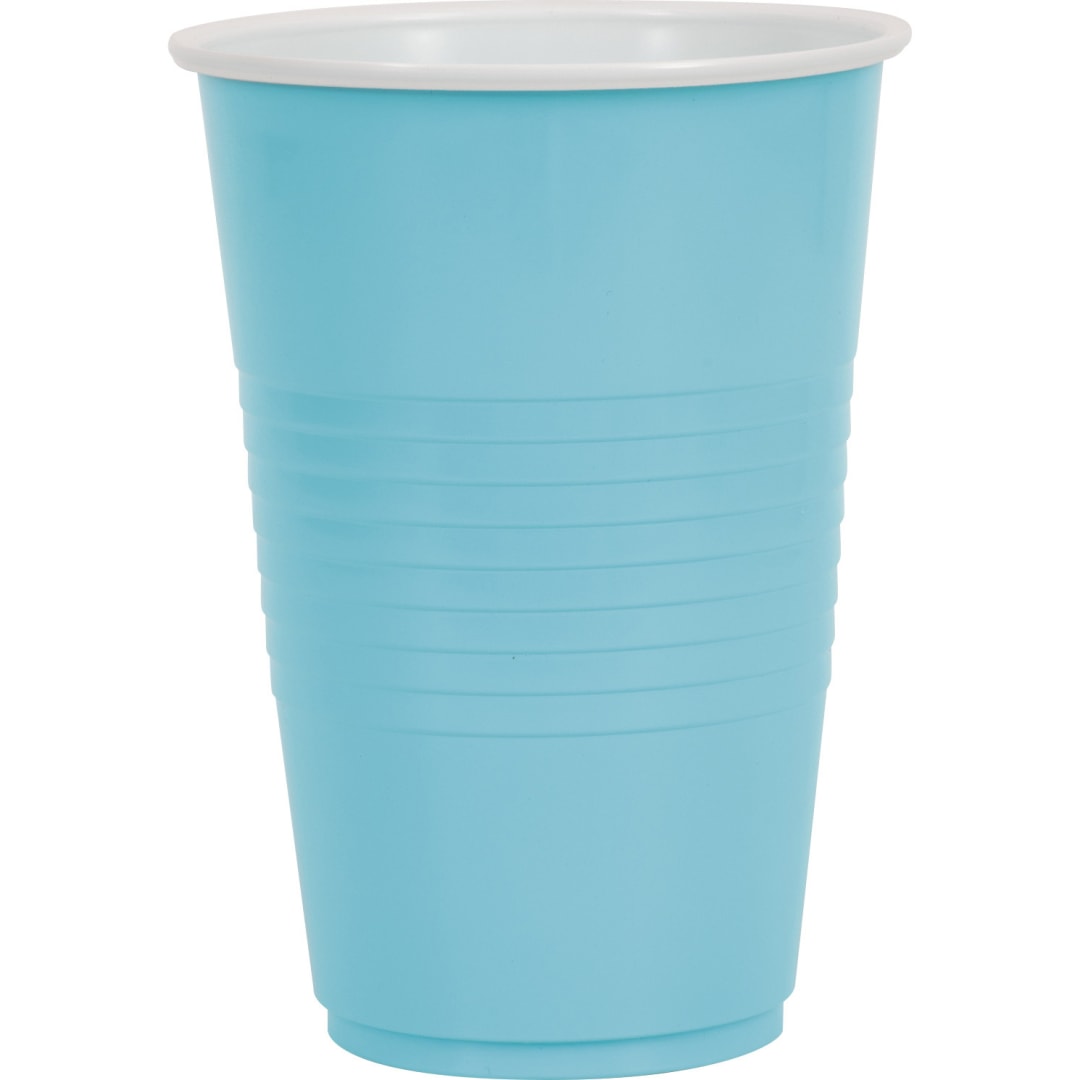 Terrific Teal Solid 16oz Plastic Party Cups, 50ct