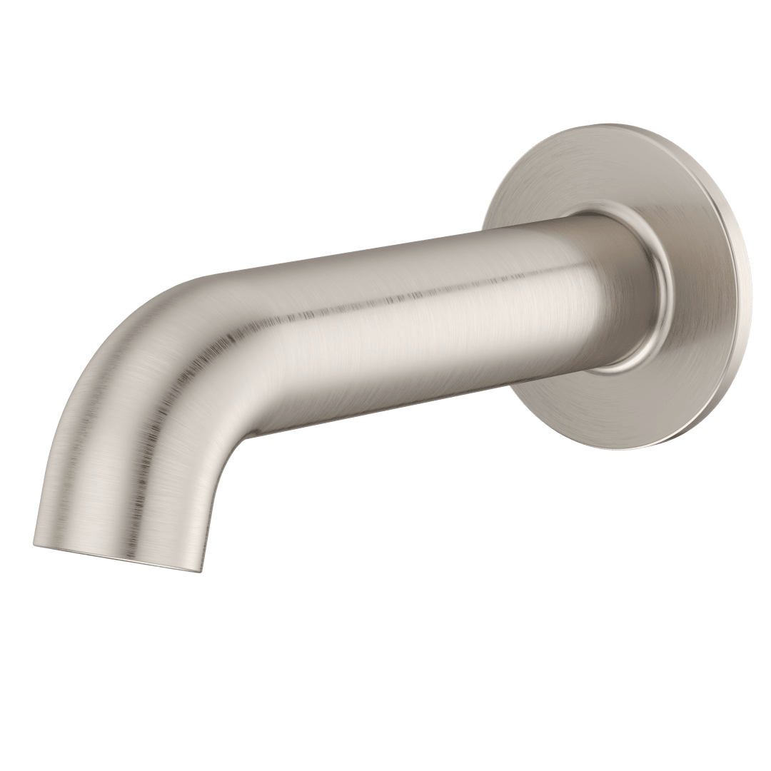 Modern Round Non-Diverting Tub Filler in Brushed Nickel