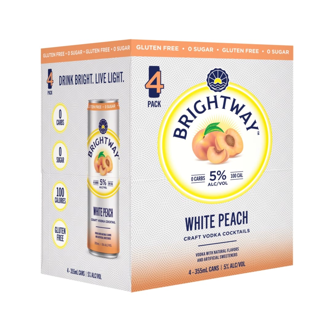 Brightway Peach Cocktails 4 Pack 12fl oz Can 10 Proof