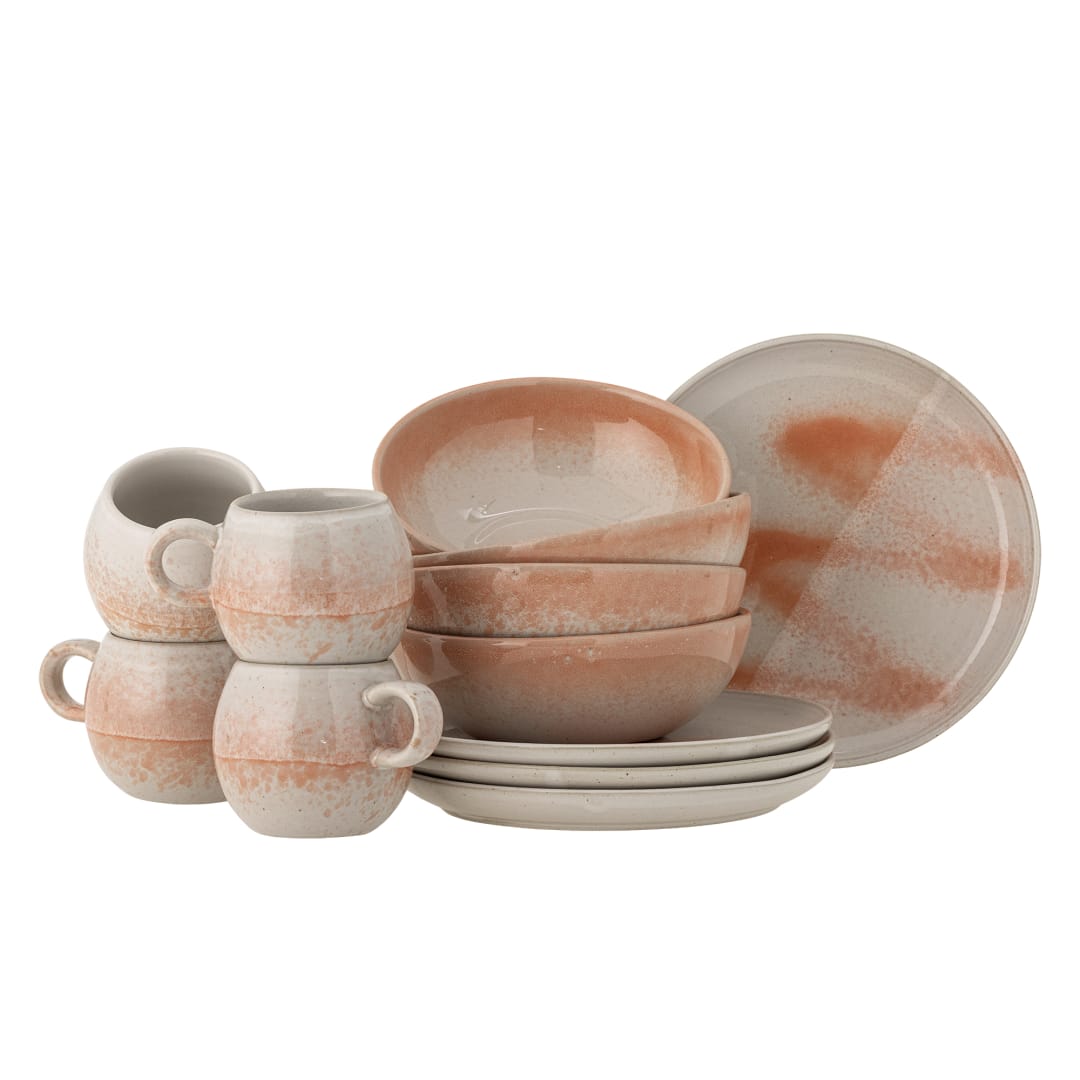 82061528 - Paula Breakfast Set, Orange, Stoneware STOCK: 54