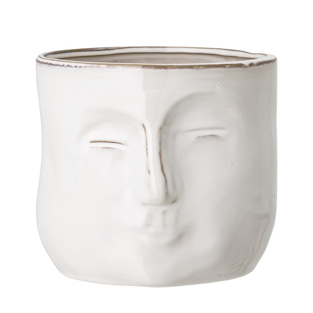 82048963 - Ignacia Flowerpot, White, Stoneware STOCK: 300
