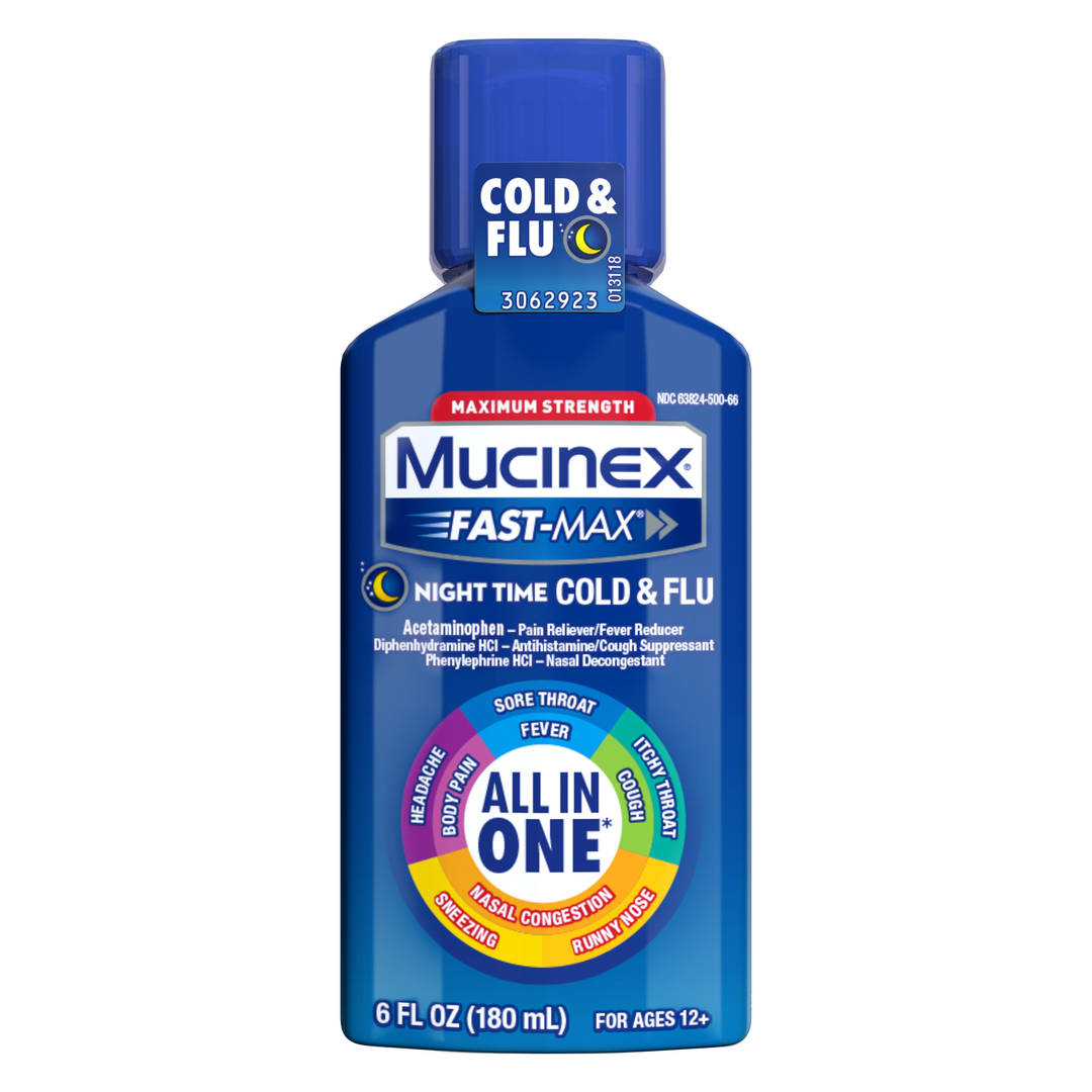MUCINEX® FAST-MAX® Adult Liquid - Nighttime Cold & Flu 6/6 oz.