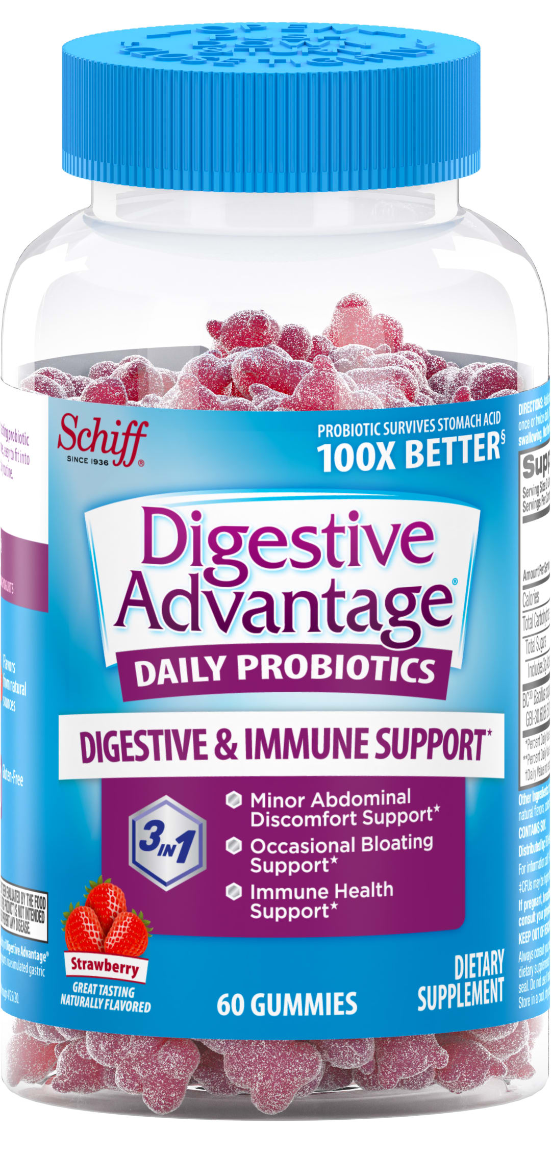 DIGESTIVE ADVANTAGE® Probiotic - Gummies Strawberry 12/60 ct.